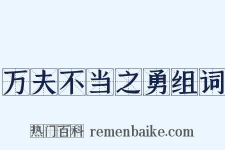 万夫不当之勇组词是什么意思的图片
